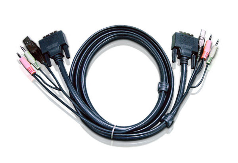 Aten KVM Cable 3m with DVI-D (Single Link) USB & Audio to DVI-D (Single Link), USB & Audio Aten KVM Cable 3m with DVI-D (Single Link) USB & Audio to DVI-D (Single Link), USB & Audio